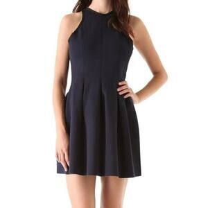 T Alexander Wang black scuba neoprene pleated mini dress size medium